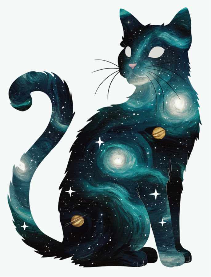 star-filled cat